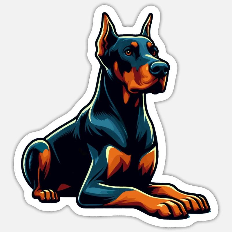 Dobermann Sticker Größe S (10 x 10 cm)