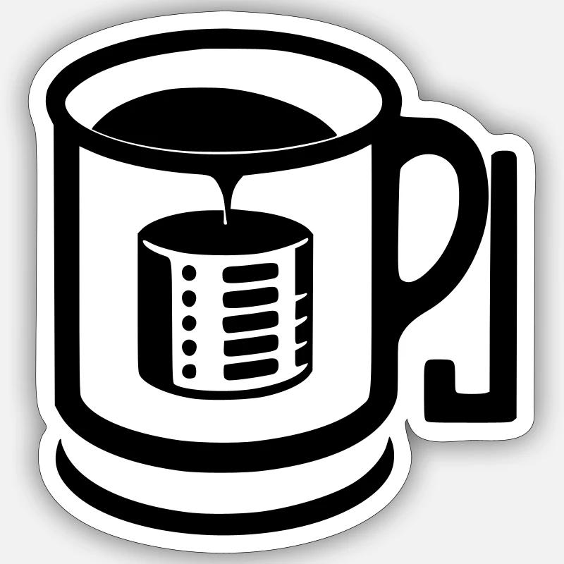 Kaffeebecher - Sticker Größe S (10 x 10 cm) - Mattweiß