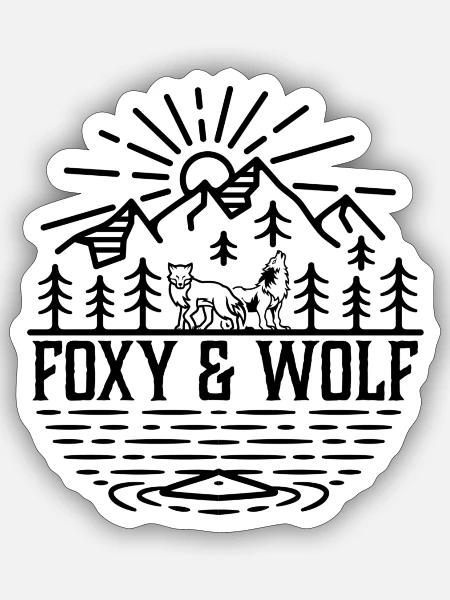 FOXY AND WOLF Pic 2 - Sticker Größe S (10 x 10 cm) - Mattweiß