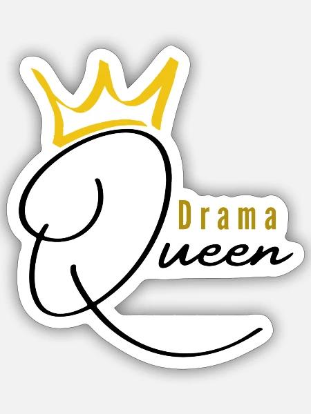 Drama Queen - Sticker Größe S (10 x 10 cm) - Mattweiß