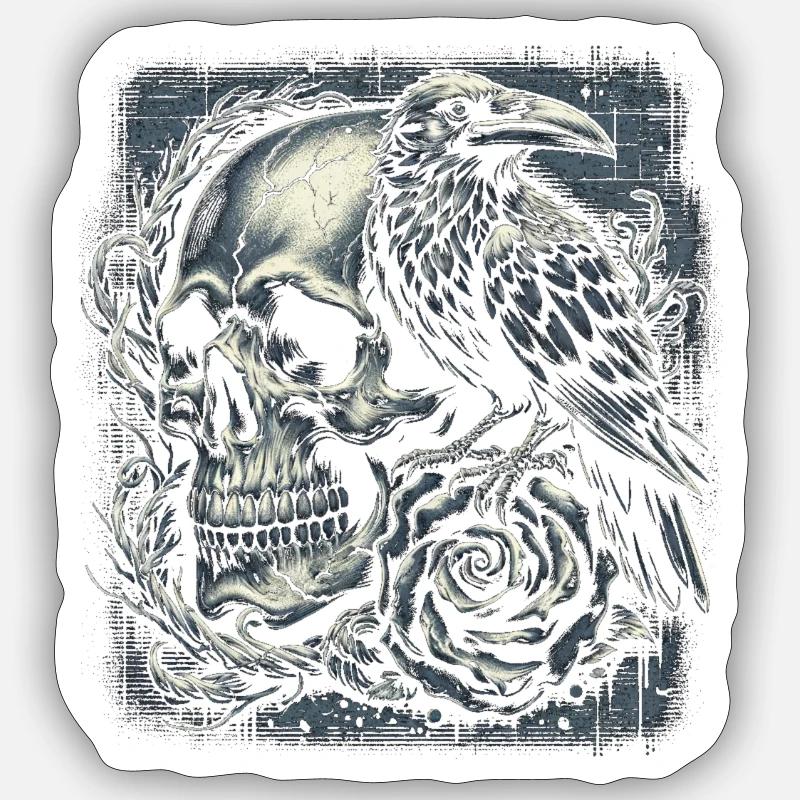 Gothic Memento Mori - Sticker size S (10 x 10 cm) - white matte