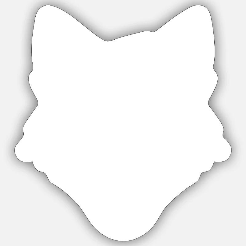 Fuchs Kopf - Sticker Größe S (10 x 10 cm) - Mattweiß