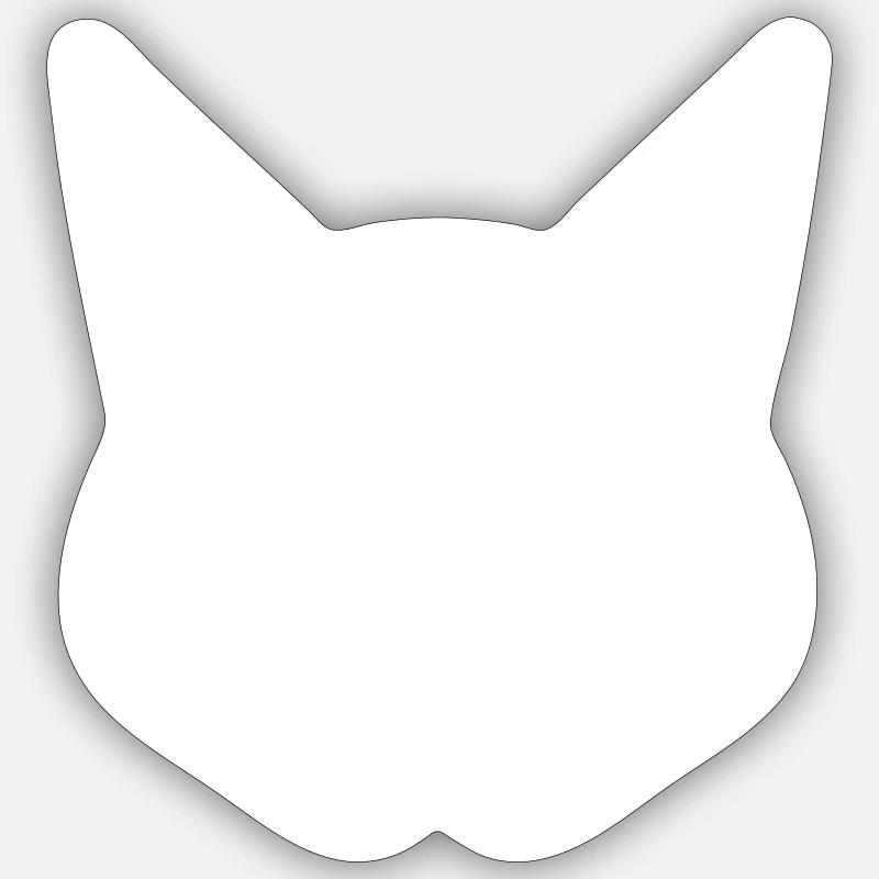 Tête de chat - Sticker taille S (10 x 10 cm) - blanc mat