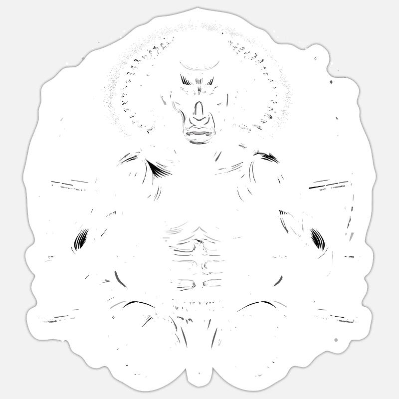Boxeur - Sticker taille S (10 x 10 cm) - blanc mat