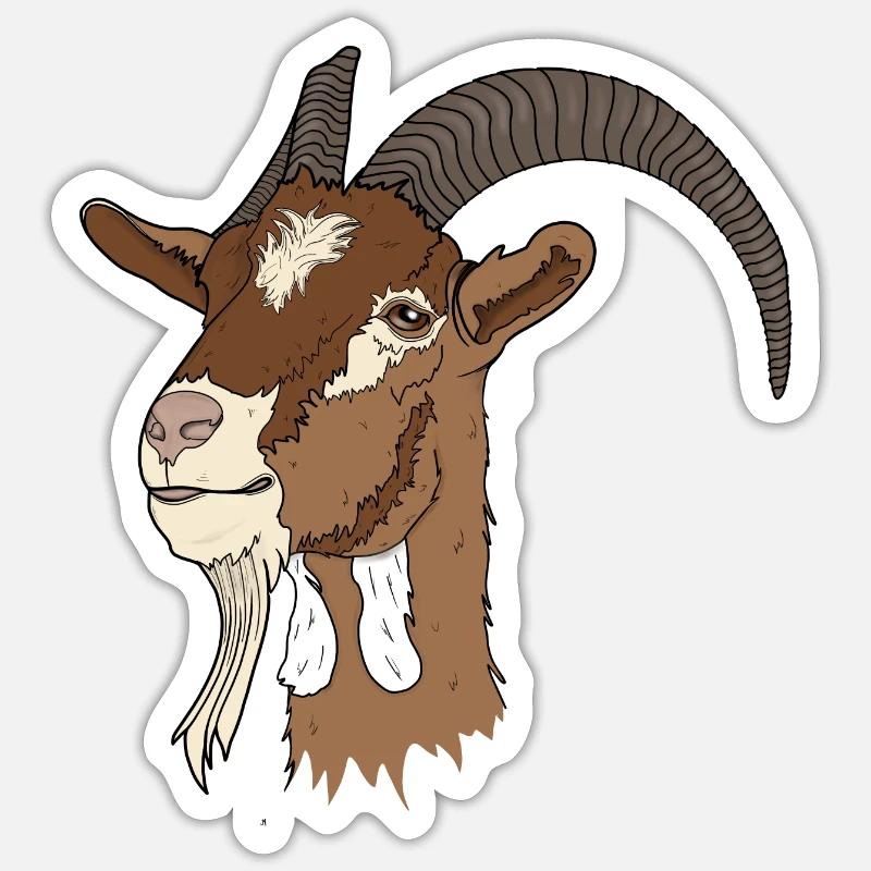 Capra - Sticker taille S (10 x 10 cm) - blanc mat