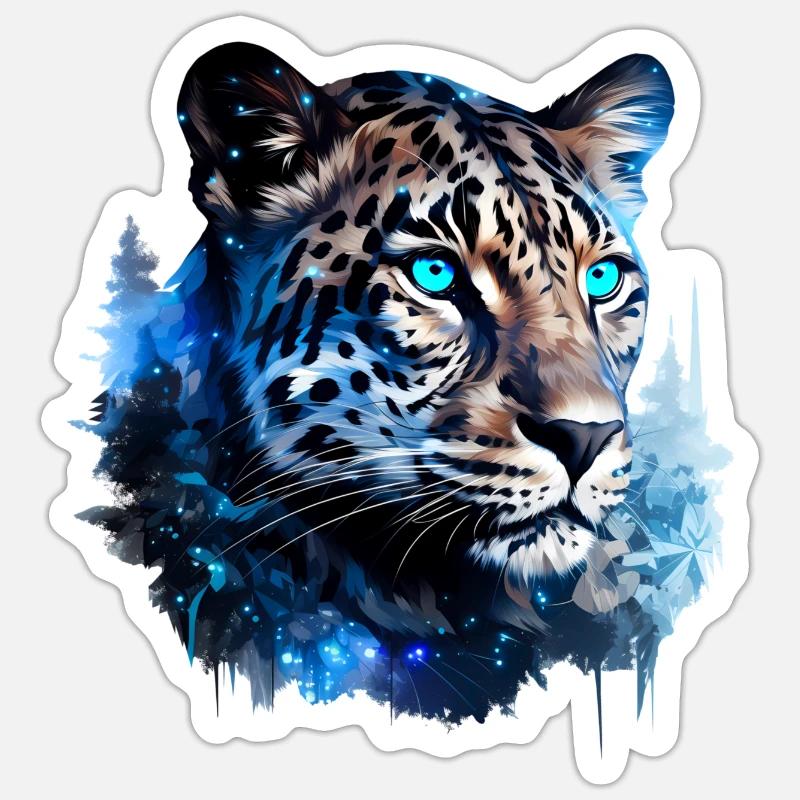 Leopard - Sticker Größe S (10 x 10 cm) - Mattweiß