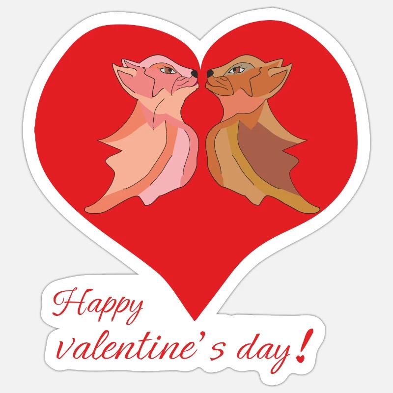 Joyeuse Saint-Valentin Sticker taille S (10 x 10 cm)