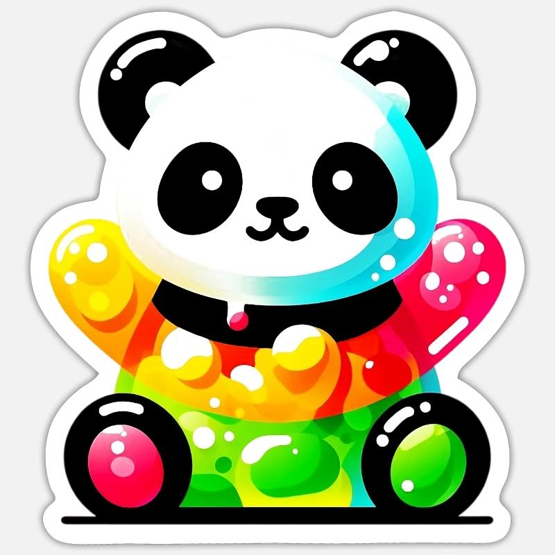 Panda - Sticker taille S (10 x 10 cm) - blanc mat
