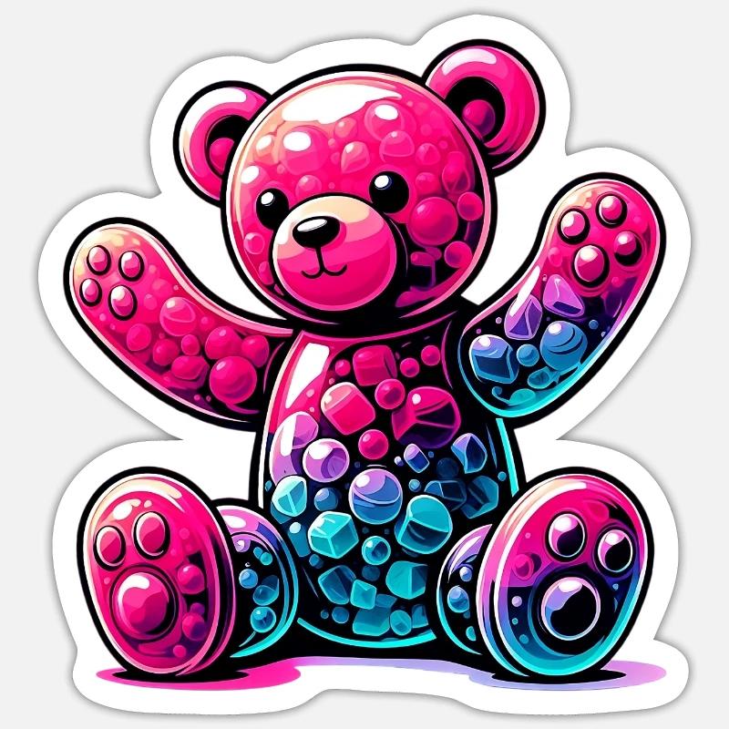 Ours - Sticker taille S (10 x 10 cm) - blanc mat
