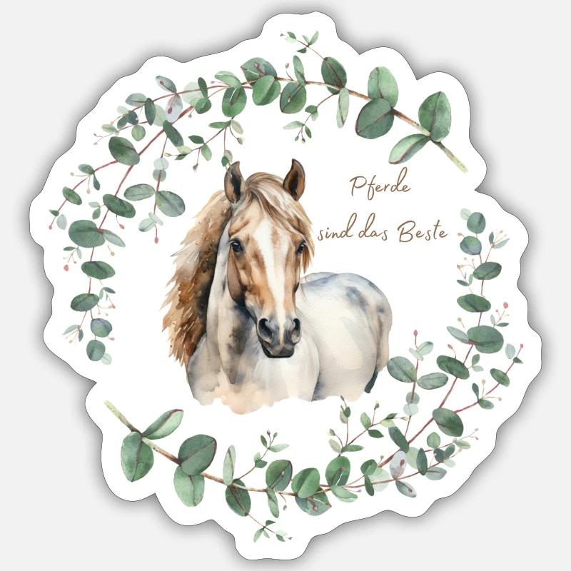 Pferde - Sticker Größe S (10 x 10 cm) - Mattweiß
