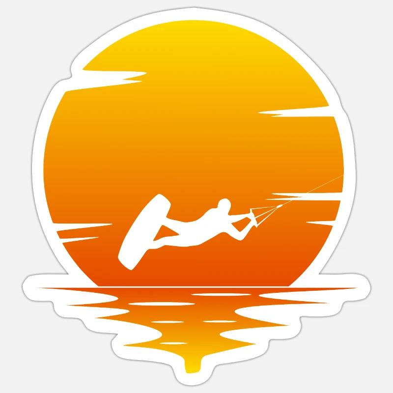 Wakeboarding sunest - Sticker Größe S (10 x 10 cm) - Mattweiß
