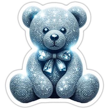 Crystal Bear Diamant Diamanten - Sticker Größe S (10 x 10 cm) - Mattweiß - Vorne