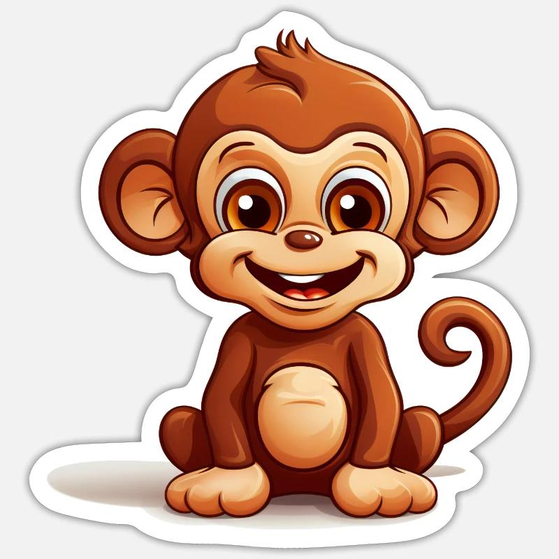 Cute Monkey Logo - Sticker size S (10 x 10 cm) - white matte