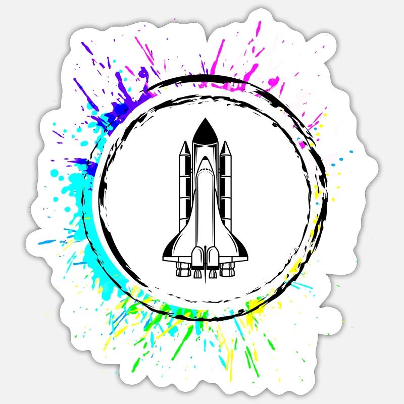 Symbole de la fusée - Sticker taille S (10 x 10 cm) - blanc mat