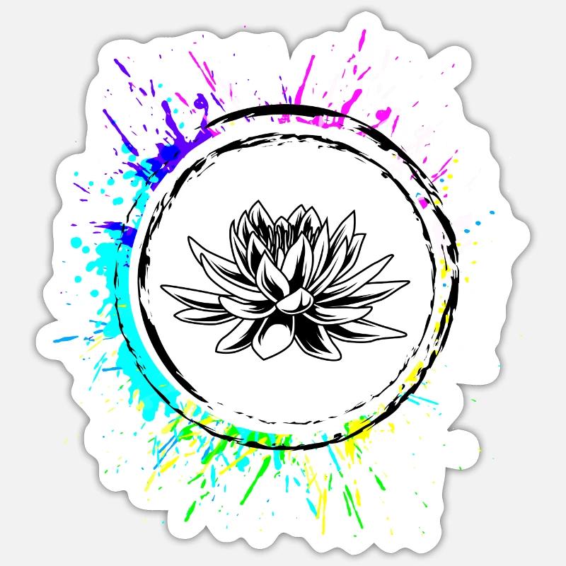 Icône d’icône de nénuphar - Sticker taille S (10 x 10 cm) - blanc mat