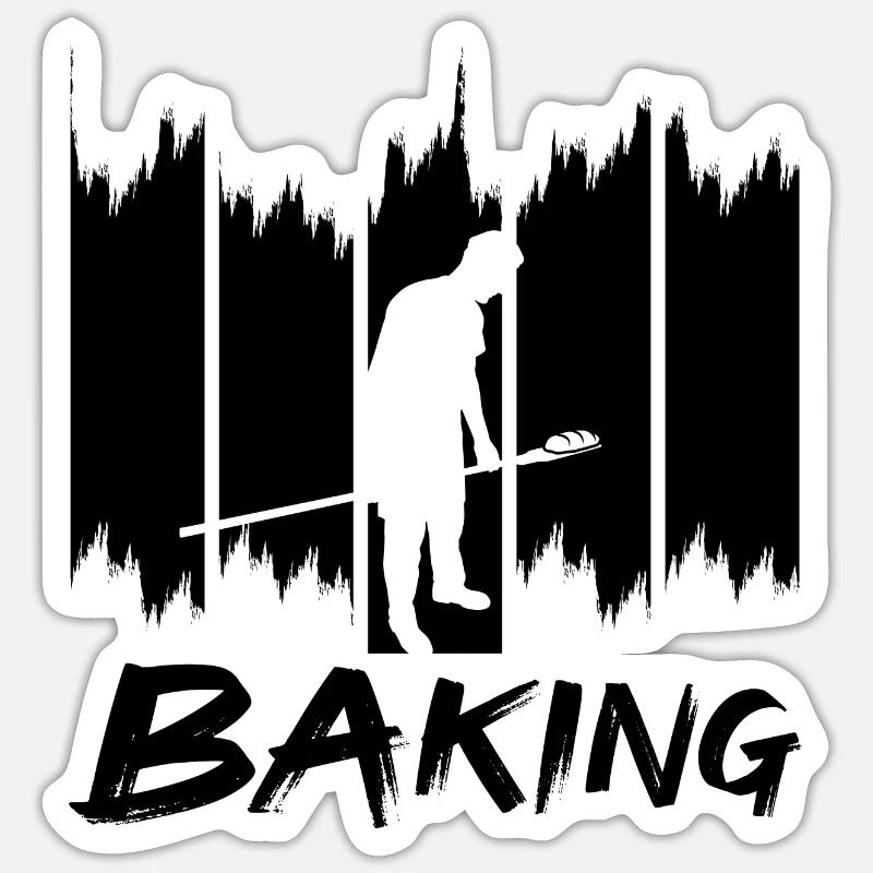 Backen - Sticker Größe S (10 x 10 cm) - Mattweiß