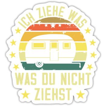 Je tire ce que tu ne tires pas Caravan Camper - Sticker taille S (10 x 10 cm) - blanc mat - Devant