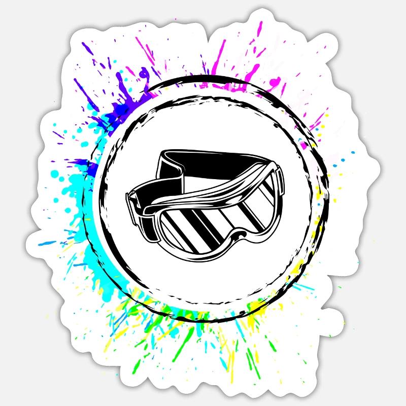 Ski goggles icon - Sticker size S (10 x 10 cm) - white matte