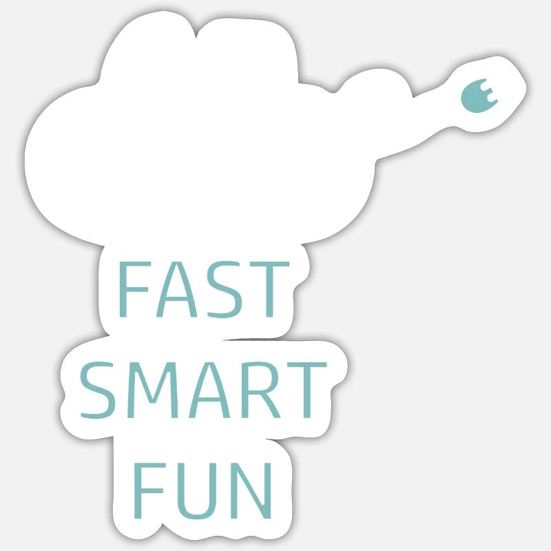 E-BIKE FAST SMART FUN - Sticker size S (10 x 10 cm) - white matte