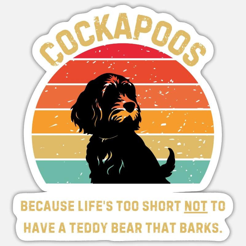 Cockapoo Retro Sunset Sticker size S (10 x 10 cm)
