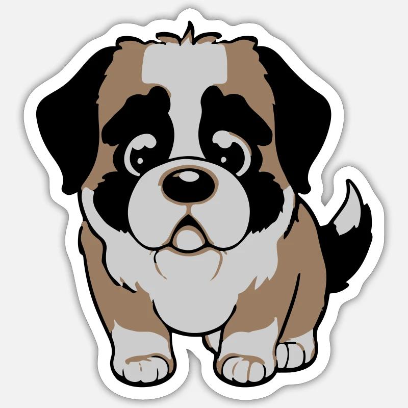 St. Bernard dog - Sticker size S (10 x 10 cm) - white matte