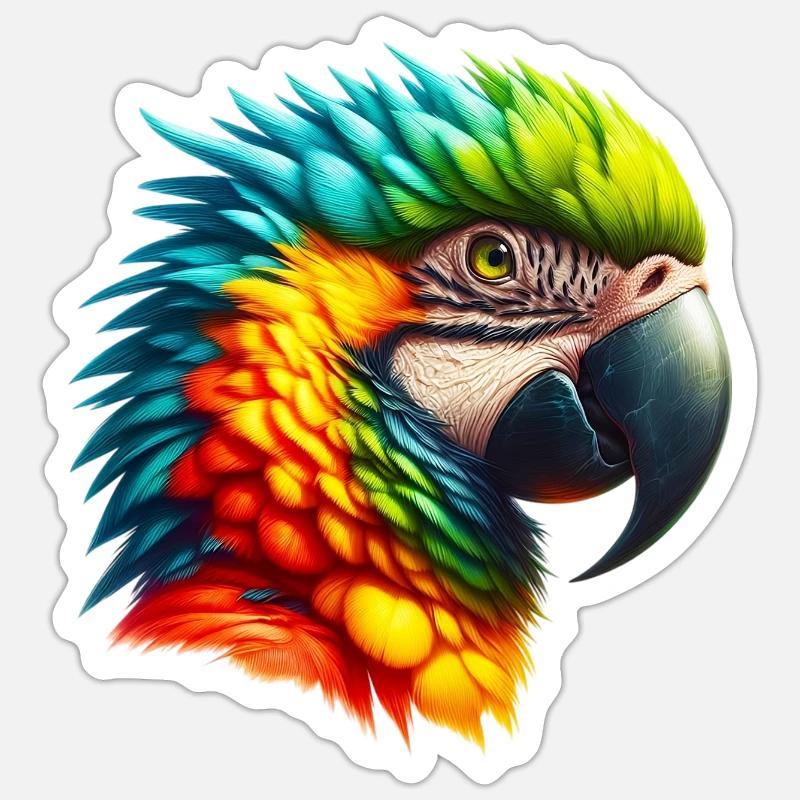Parrot - Sticker size S (10 x 10 cm) - white matte