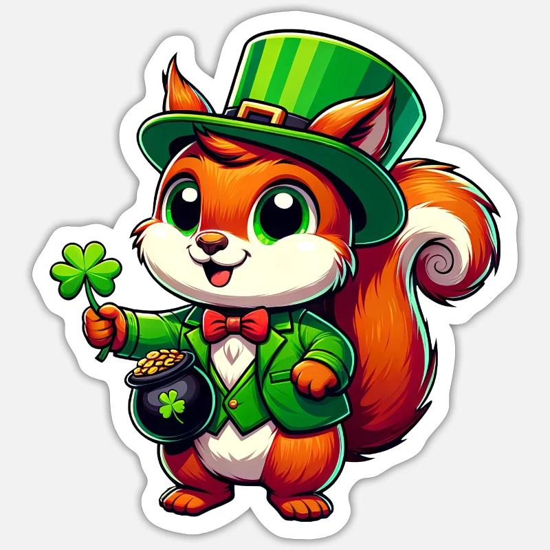 St. Patrick's Day Squirrel: Festive Design Sticker size S (10 x 10 cm)