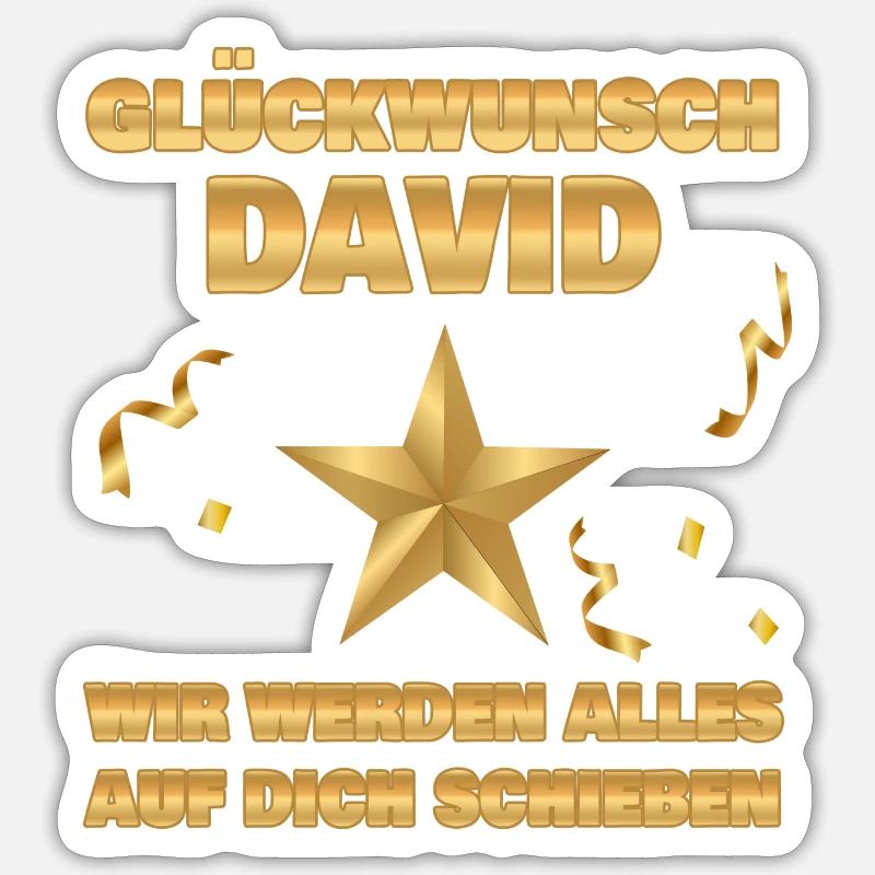 Regalo per David - Sticker formato S (10 x 10 cm) - bianco opaco