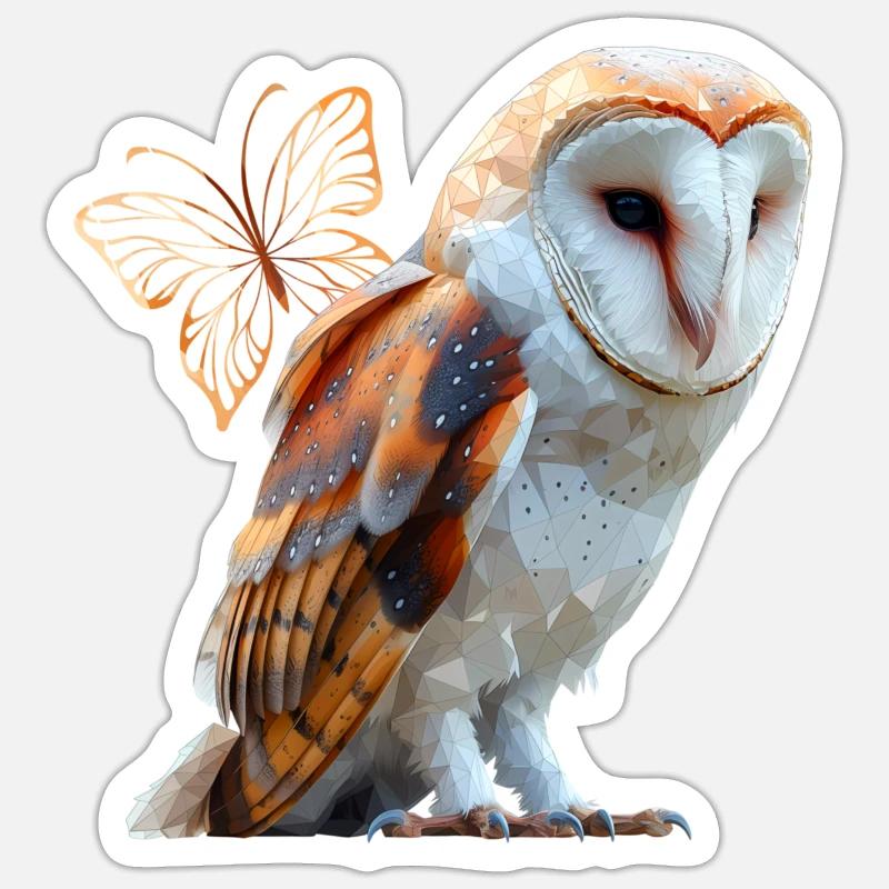 Schleiereule Sticker Größe S (10 x 10 cm)