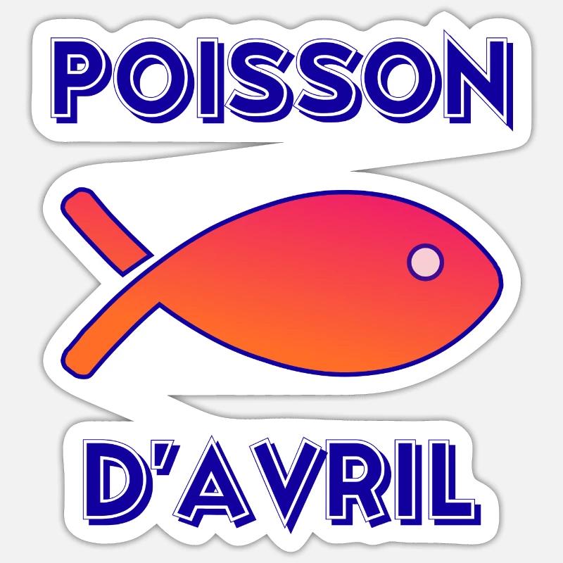 FISCH. APRILSCHERZ - Sticker Größe S (10 x 10 cm) - Mattweiß