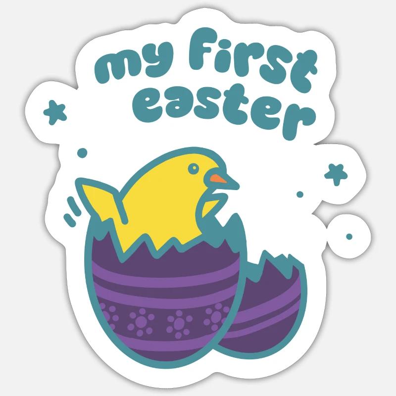 My First Easter - Easter Egg & Chick - Sticker size S (10 x 10 cm) - white matte
