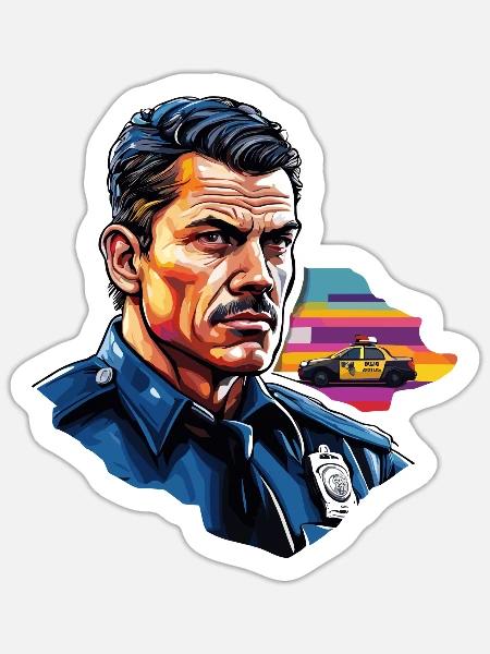Polizei / Einsatz / Beruf / Job / Einsatzkräfte - Sticker Größe S (10 x 10 cm) - Mattweiß