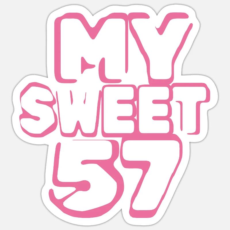 Alter 57 - Sticker Größe S (10 x 10 cm) - Mattweiß