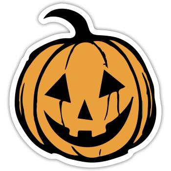 Pumpkin Face - Sticker size S (10 x 10 cm) - white matte - Front