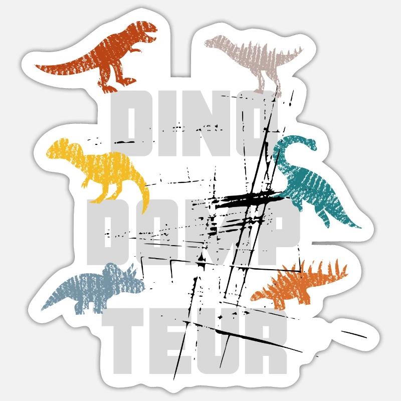Dino-Fan, Dino, Dinosaurier, Kinder, Junge, Spruch - Sticker Größe S (10 x 10 cm) - Mattweiß