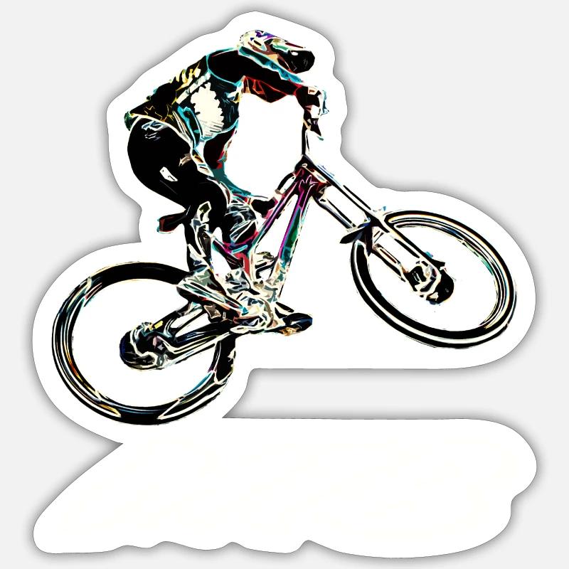 vtt mtb downhill - Sticker taille S (10 x 10 cm) - blanc mat