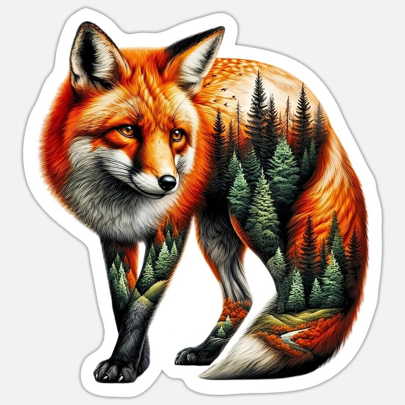 Fuchs - Sticker Größe S (10 x 10 cm) - Mattweiß