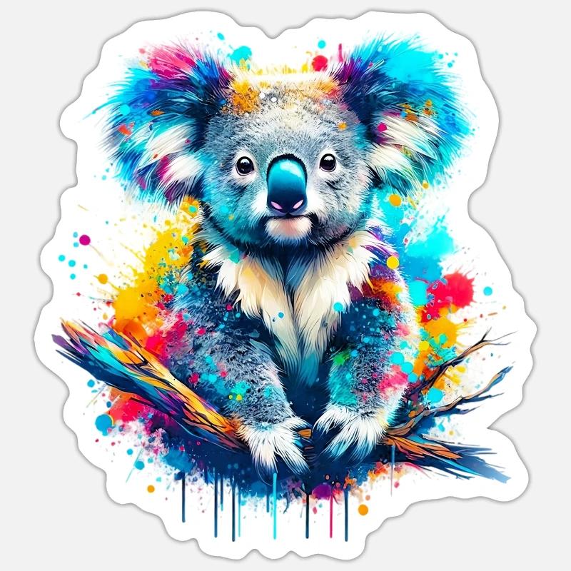 Koala - Sticker taille S (10 x 10 cm) - blanc mat