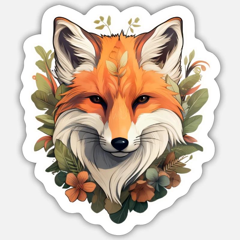 Fox's Head - Sticker size S (10 x 10 cm) - white matte