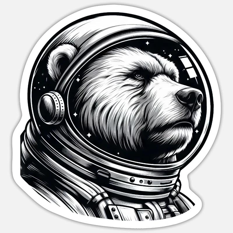 Bear, Astronaut, Space, Space Sticker size S (10 x 10 cm)