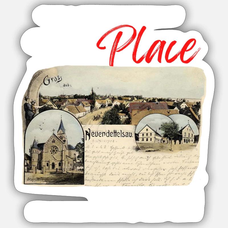 91564 Neuendettelsau Mittelfranken Gemeinde Mode Sticker Größe S (10 x 10 cm)