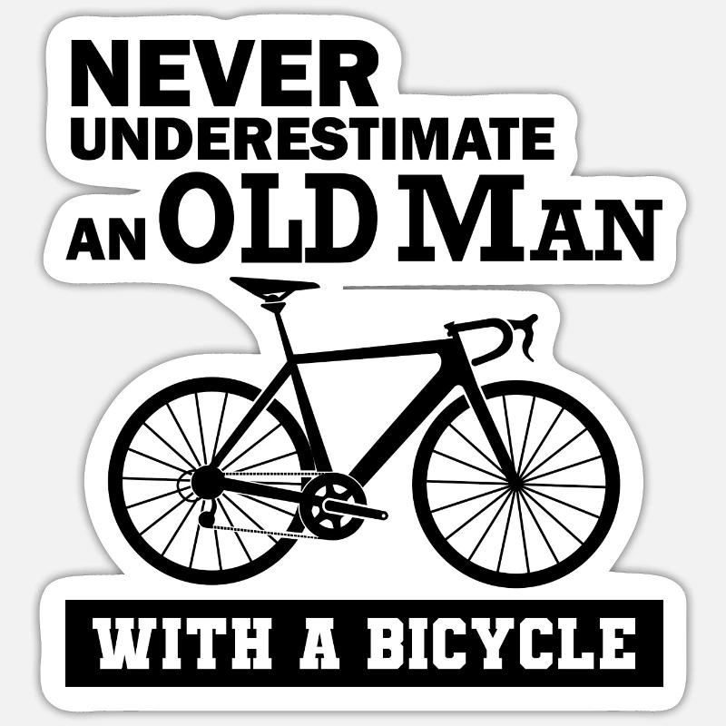 Drôle de dicton de bicyclette - Sticker taille S (10 x 10 cm) - blanc mat
