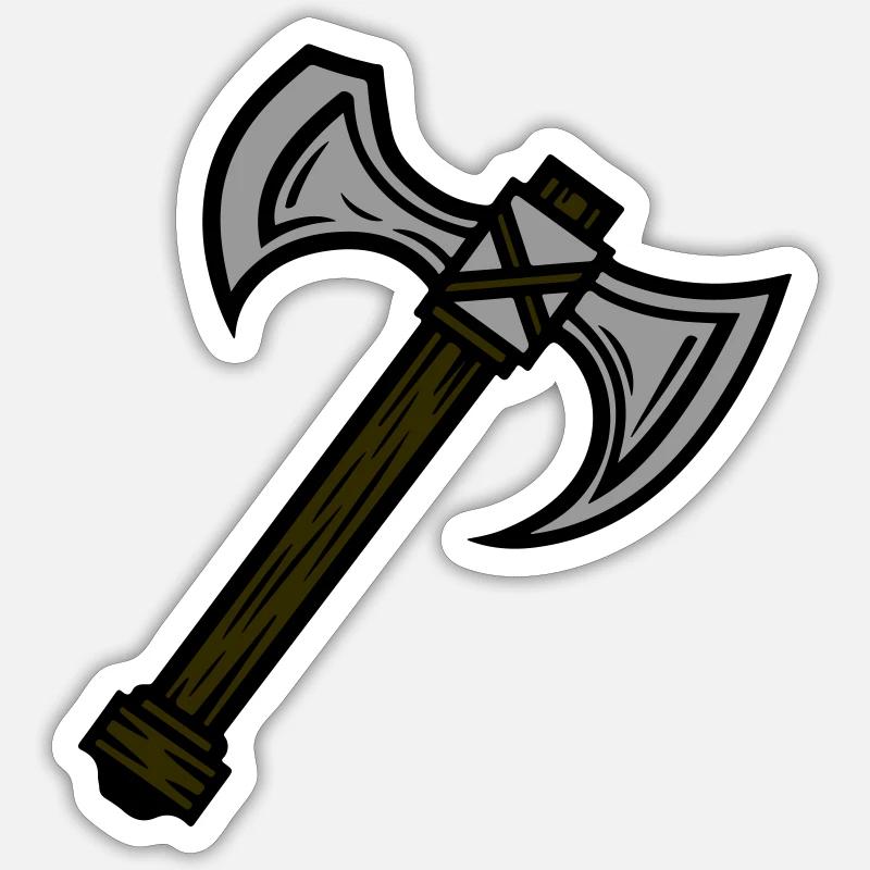 Axt Element - Sticker Größe S (10 x 10 cm) - Mattweiß