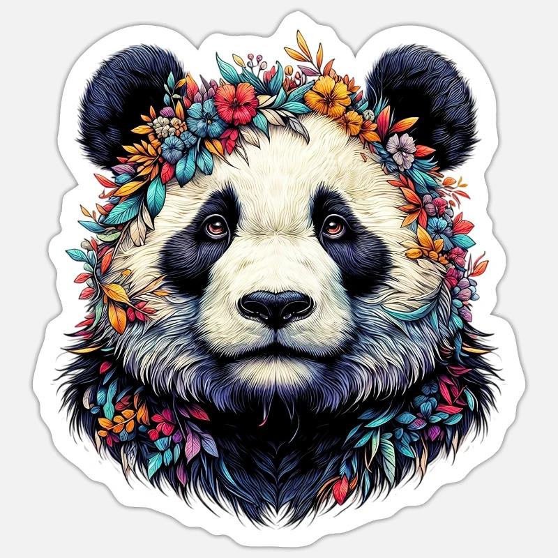 Panda - Sticker Größe S (10 x 10 cm) - Mattweiß
