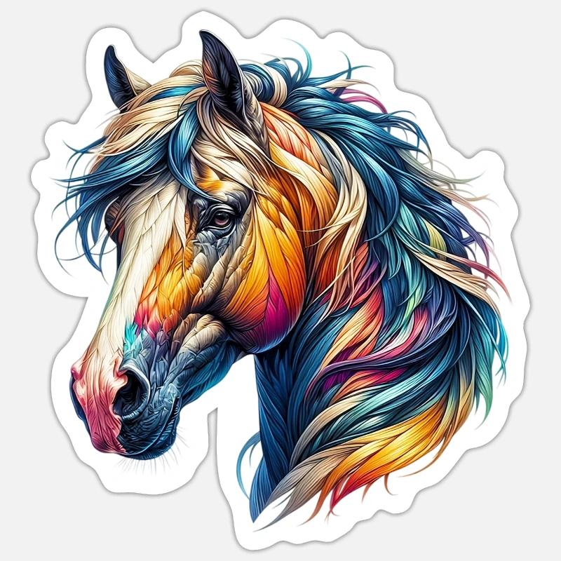 Pferd - Sticker Größe S (10 x 10 cm) - Mattweiß