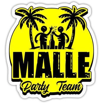 Malle Party Team Urlaub Mallorca - Sticker Größe S (10 x 10 cm) - Mattweiß - Vorne