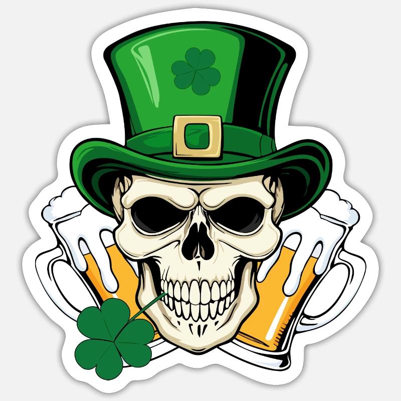 skull san patrick day Sticker size S (10 x 10 cm)