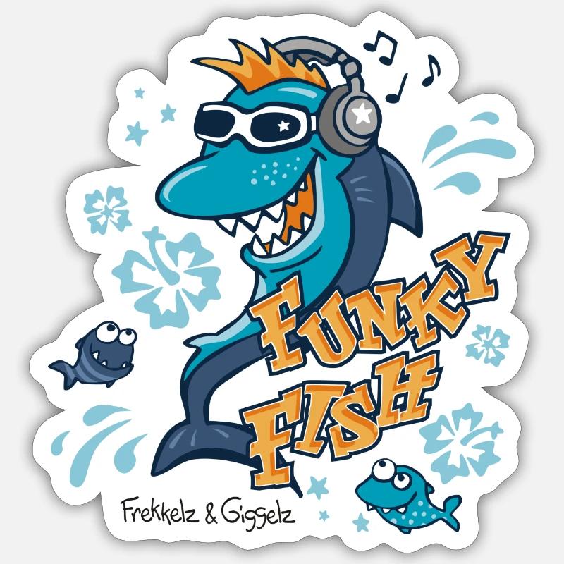Funky Fish Sticker size S (10 x 10 cm)