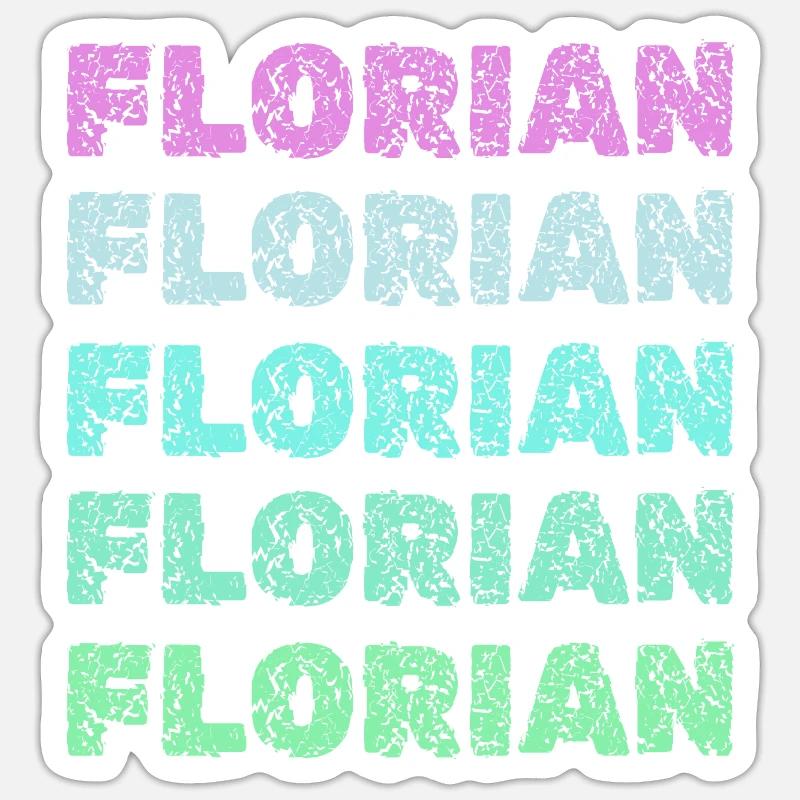 Florian Florian - Sticker taille S (10 x 10 cm) - blanc mat