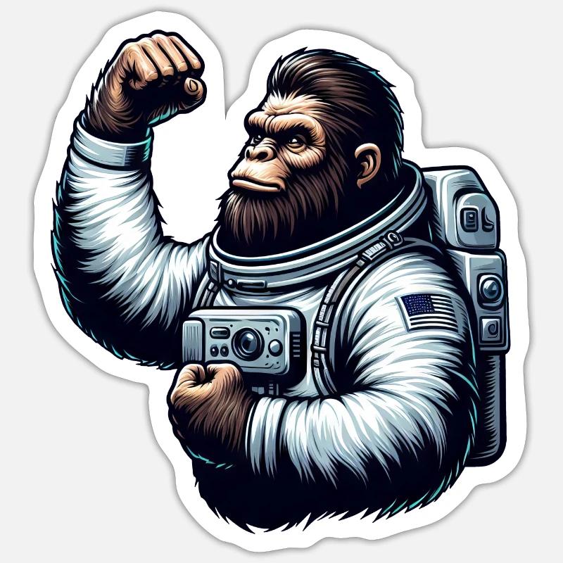 Astronaut Monkey Chimpanzee Gorilla Sticker size S (10 x 10 cm)